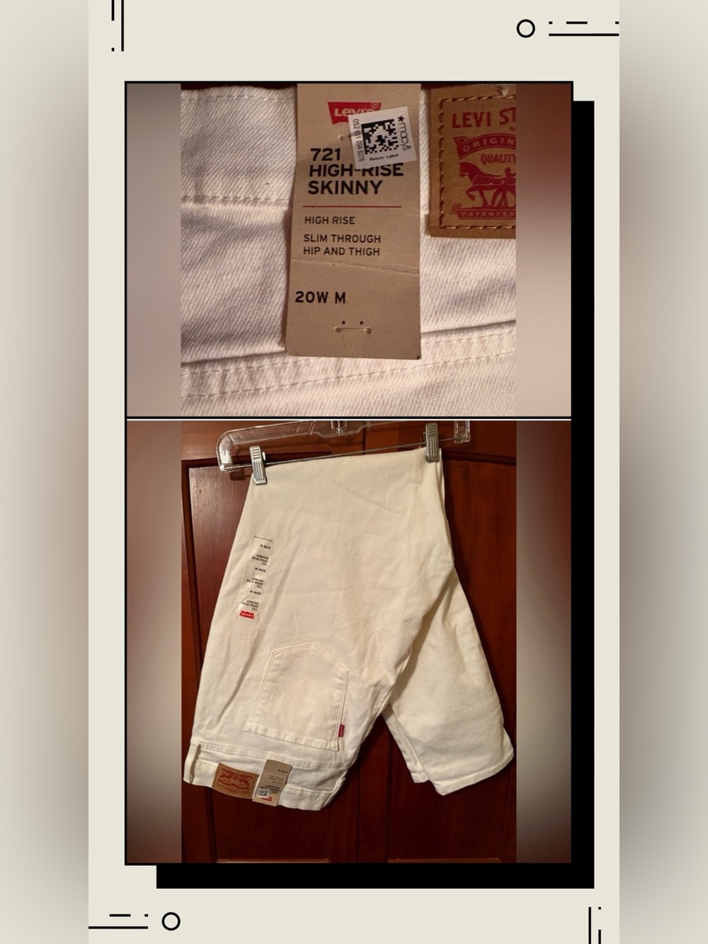 Levi's White High-Rise Skinny Jeans #1677